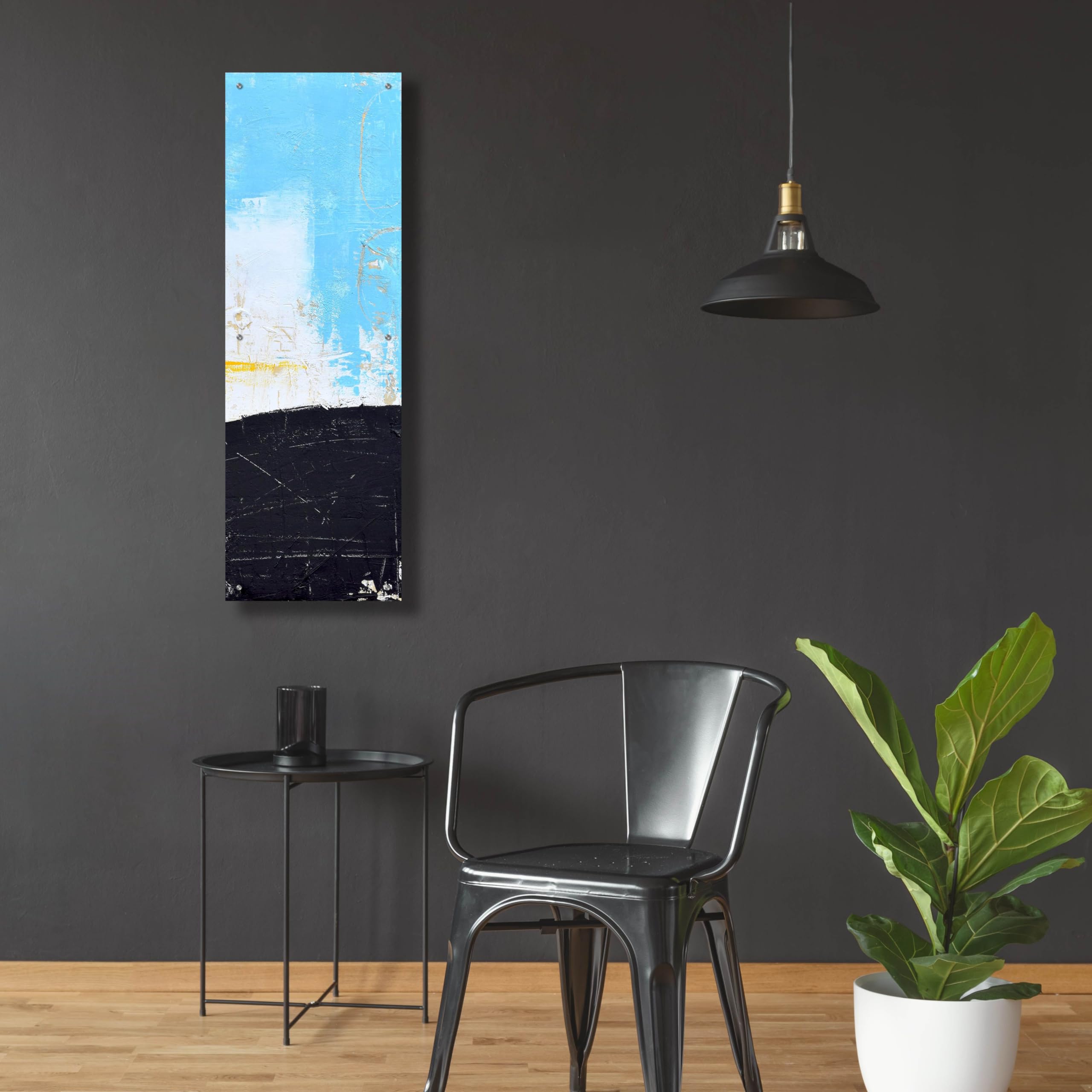 Epic Art 'Distance II' by Erin Ashley - Acrylic Glass Wall Art, 16x48 Inches - Modern Abstract Painting for Living Room, Bedroom & Office Decor