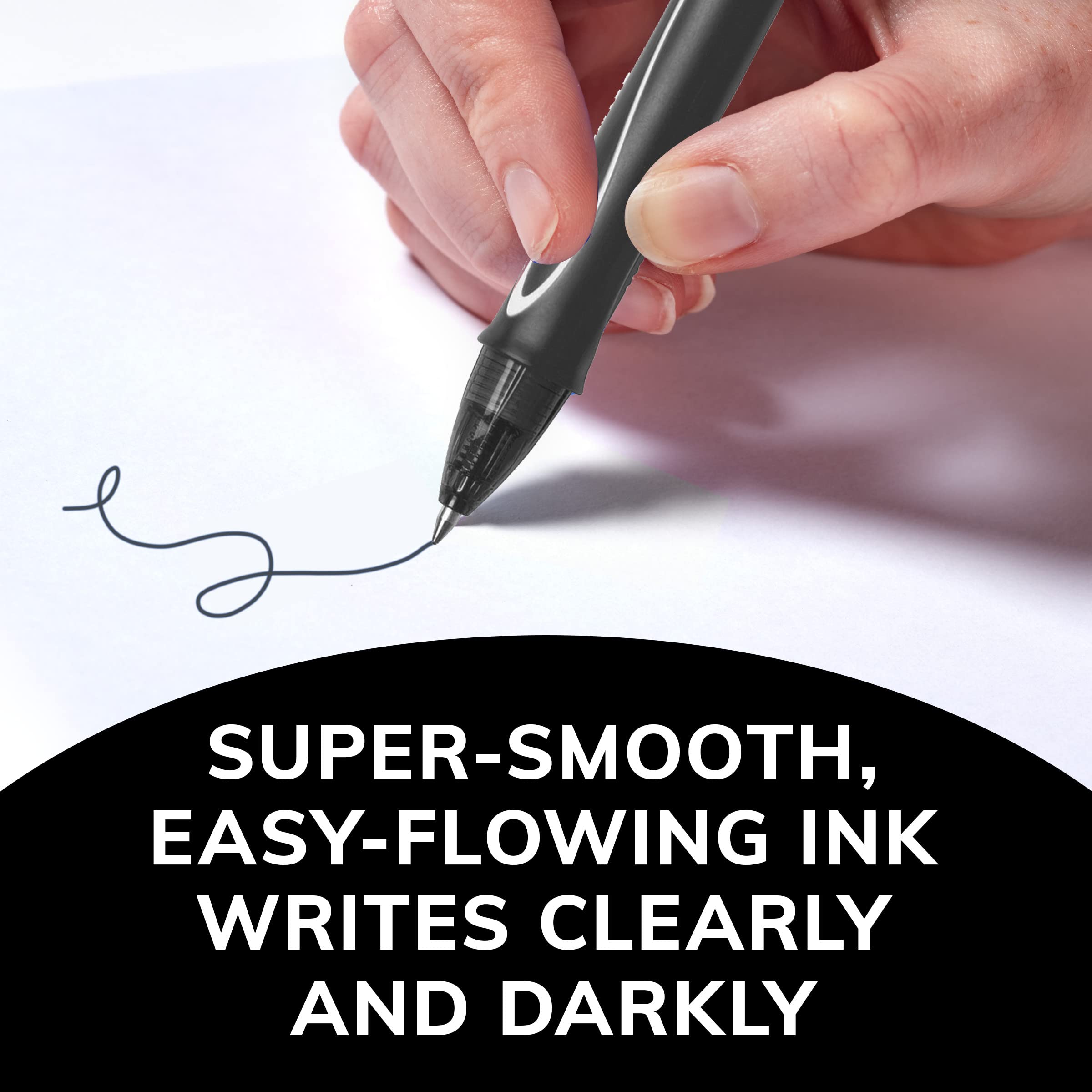 BIC Gel-Ocity Quick Dry Retractable Gel Pens - 0.7mm Medium Point Black Ink Pens (3-Pack) for Office, School, Note Taking & Smooth Writing