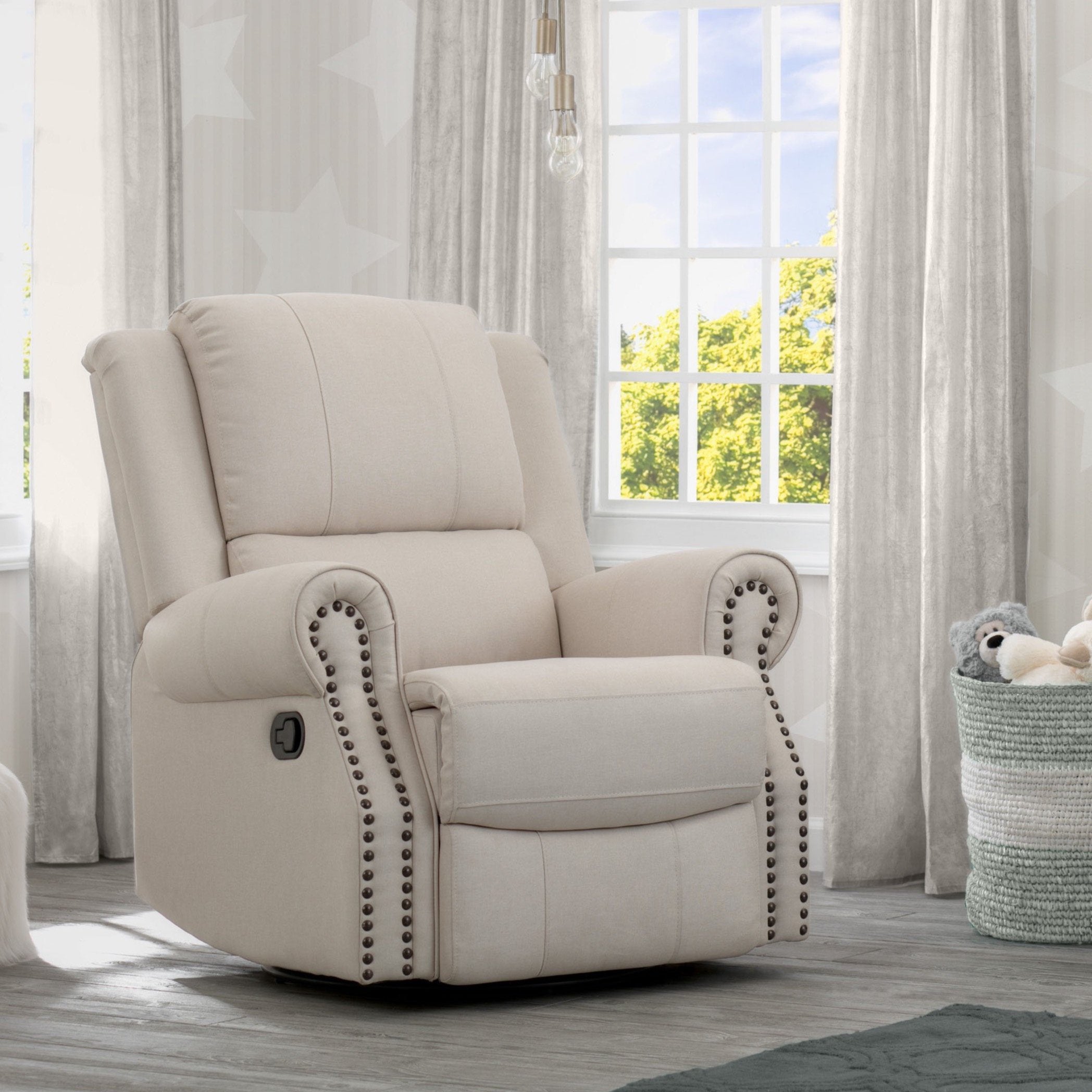 Dexter Nursery Recliner Swivel Glider Chair - Comfortable Rocking Chair for Breastfeeding, Baby Nursery & Relaxation - Perfect for Nursing Moms, Nursery Decor & Living Room