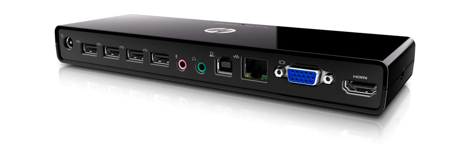 HP USB 2.0 Port Replicator - 7-in-1 Docking Station with HDMI, Ethernet, USB Ports for Laptop & Desktop - Perfect for Home Office, Remote Work & Business Travel