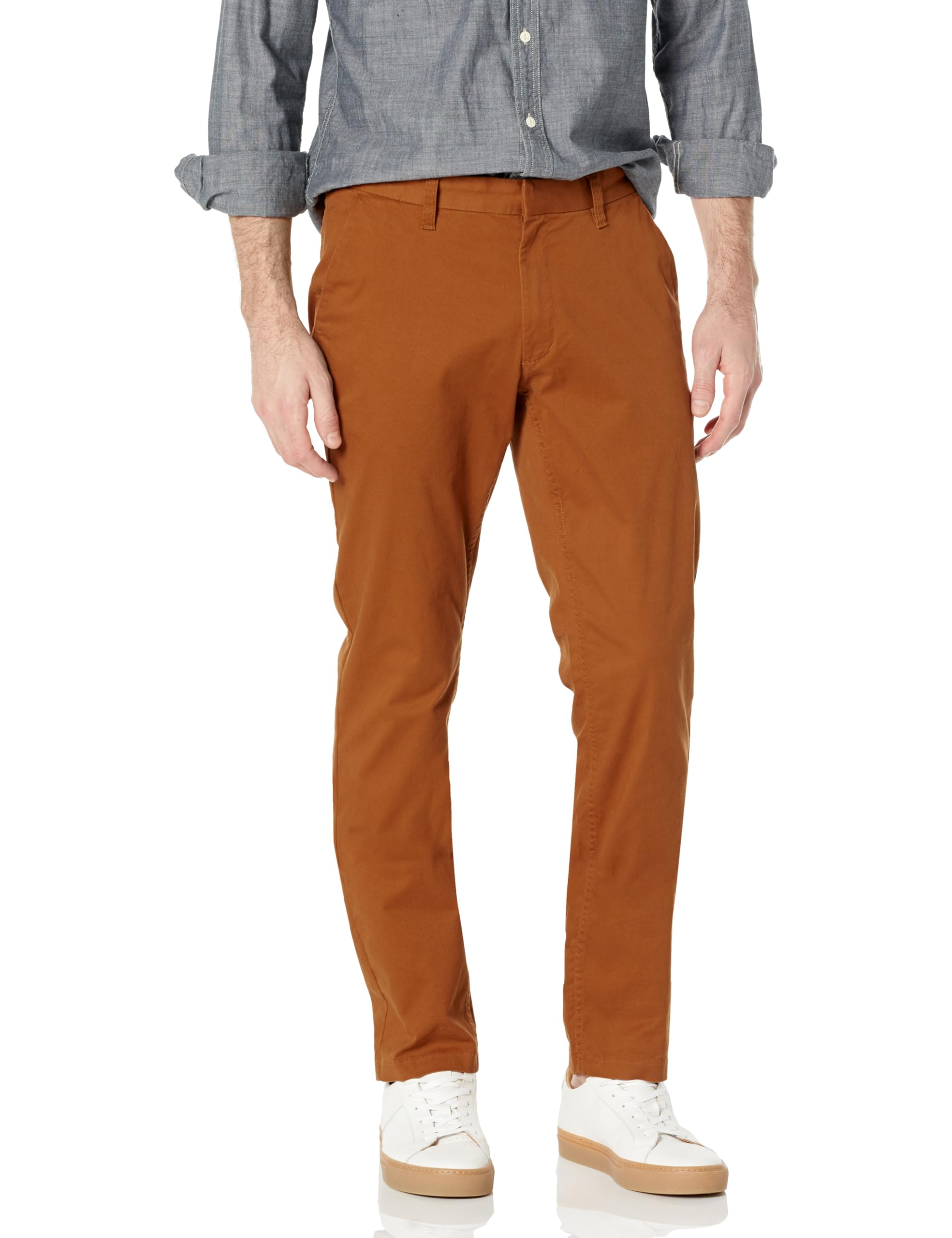 Amazon Aware Men's Slim Fit Cotton Chino Pants - Comfortable Stretch Dress Pants for Office, Business Casual & Travel
