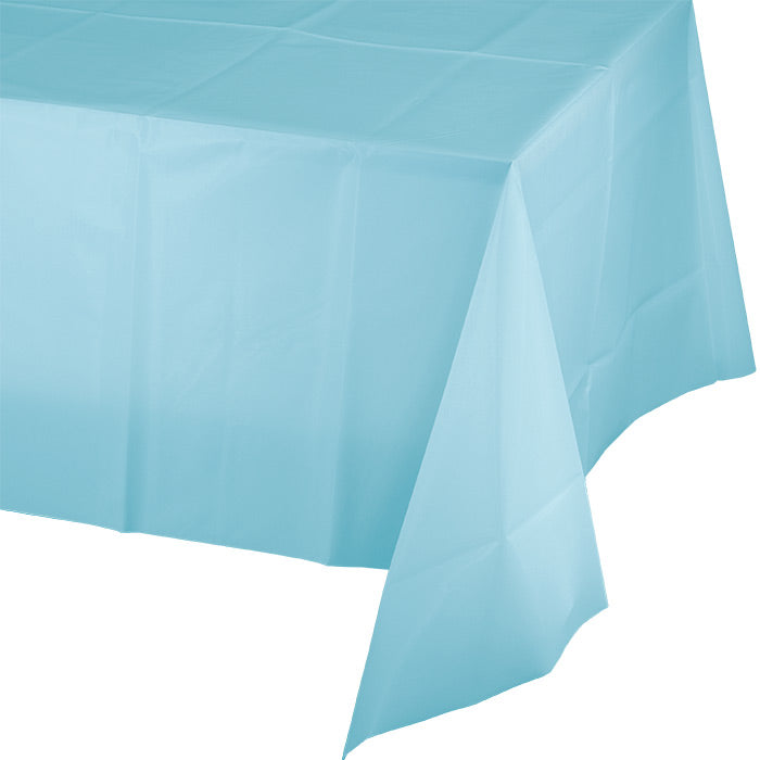12-Pack Pastel Blue Plastic Tablecloths 54
