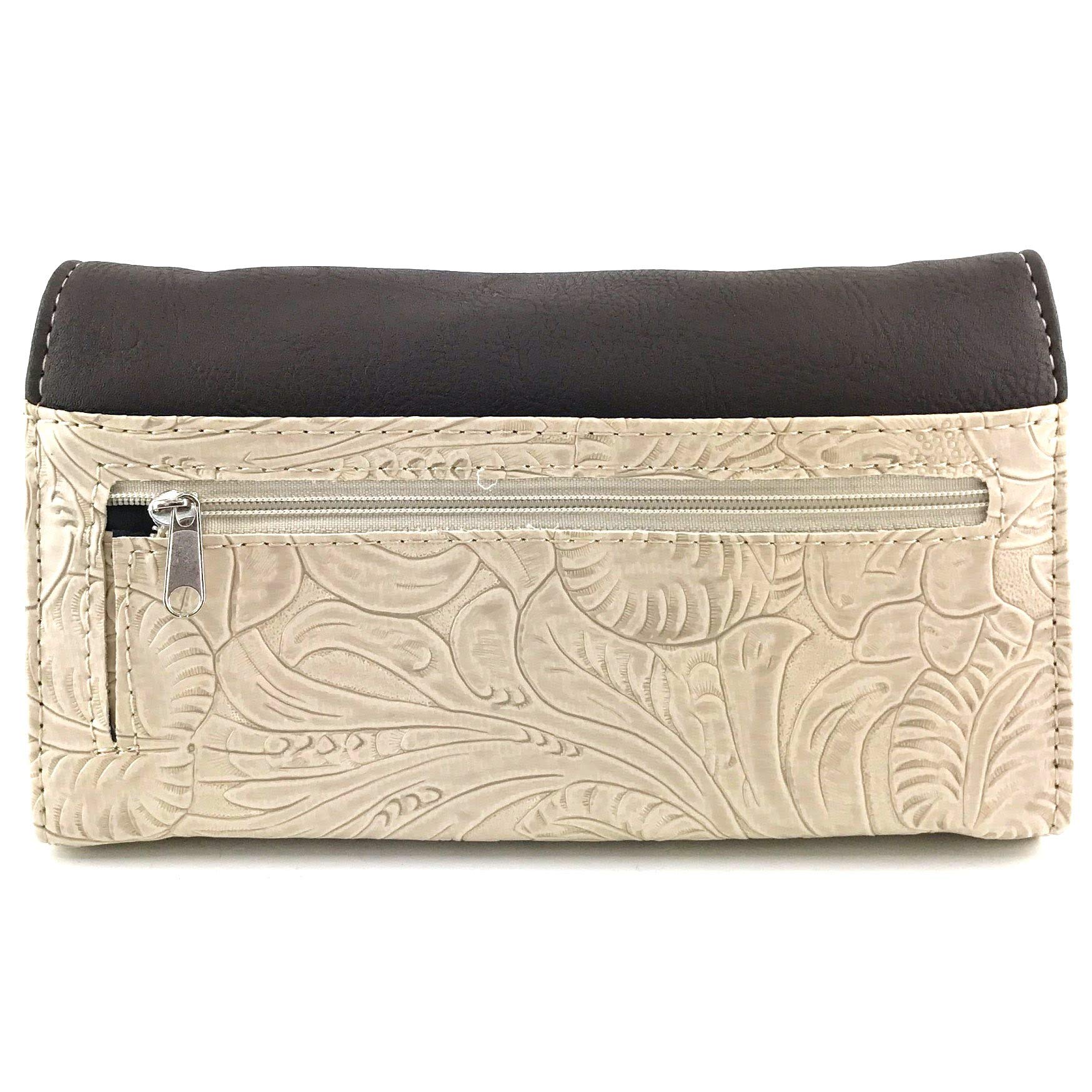 Turquoise Floral Women's Crossbody Wallet - Stylish & Compact for Daily Use