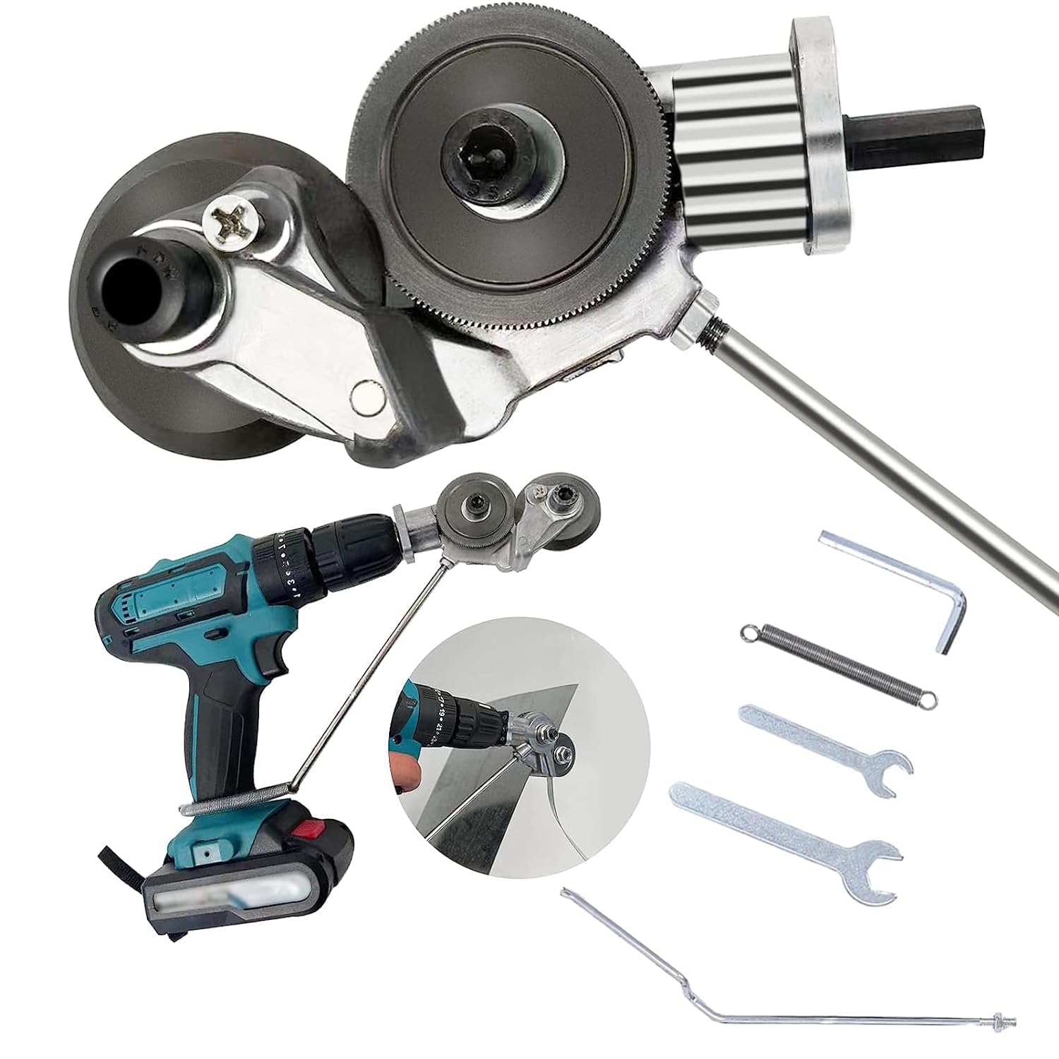 HELLARO Electric Drill Plate Cutter Attachment - Metal Nibbler Drill Bit for Cutting Sheet Metal, Steel, Aluminum | Compatible with Most Electric Drills | Perfect for DIY Projects, Metal Fabrication, and Home Repairs