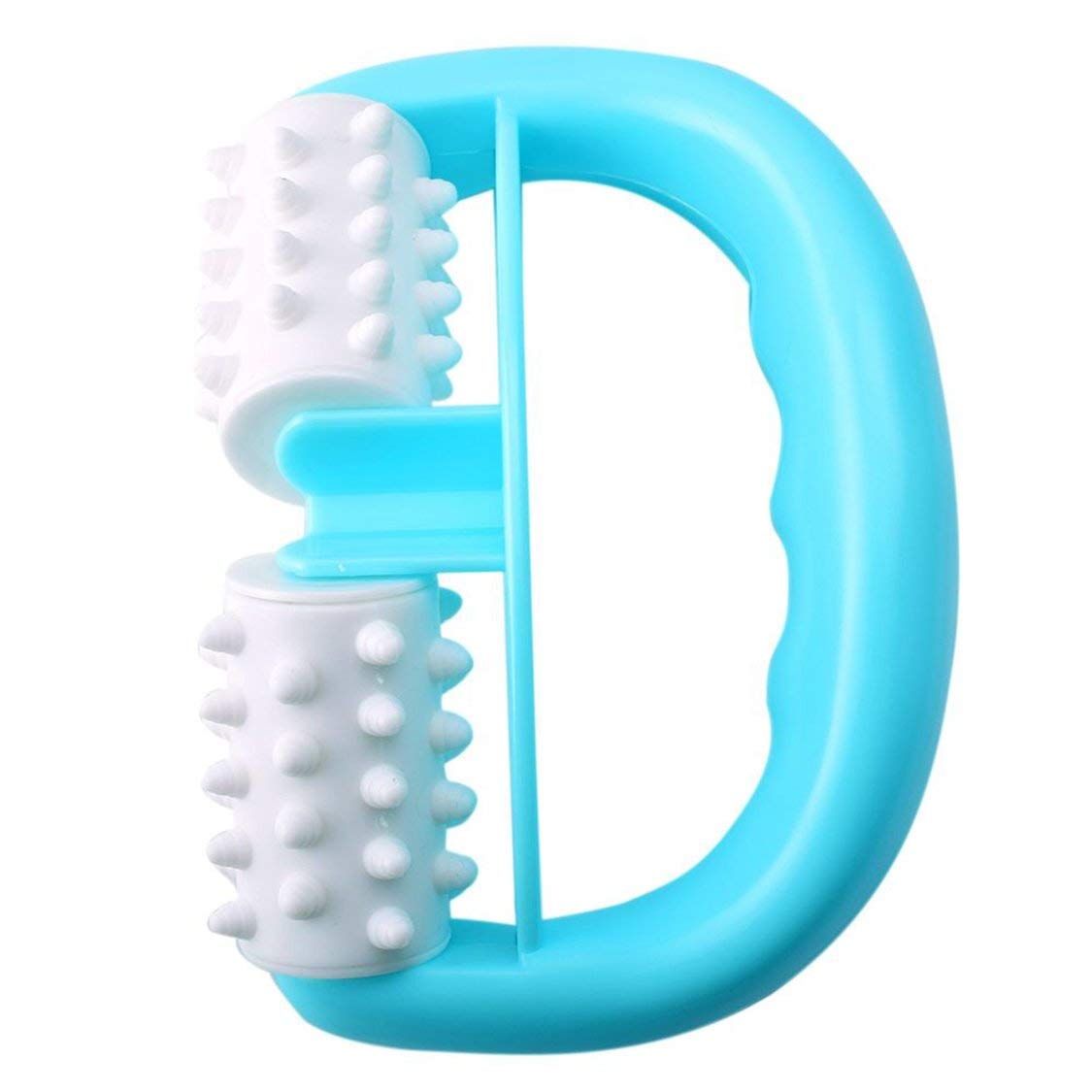 iChoate Handheld Full Body Anti-Cellulite Massage Roller - Mini Wheel Ball for Foot, Hand, Neck, Head & Leg Pain Relief - Blue - Perfect for Home, Gym & Travel Use