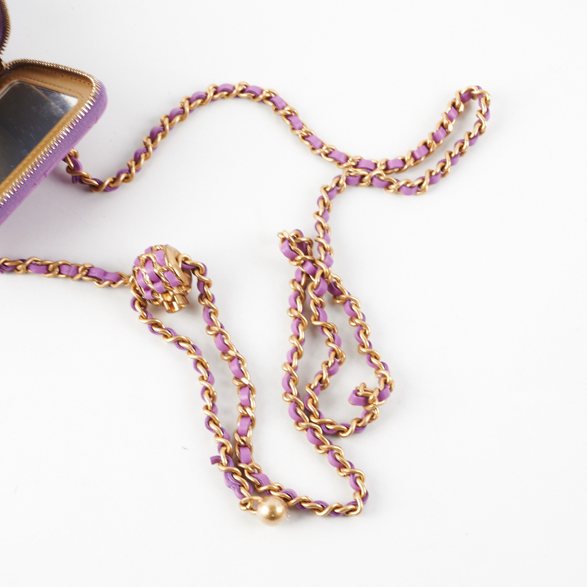 Chanel Pearl Crush Mini Vanity Case in Purple | Luxury Crossbody Bag for Women | Perfect for Parties, Date Nights & Special Occasions