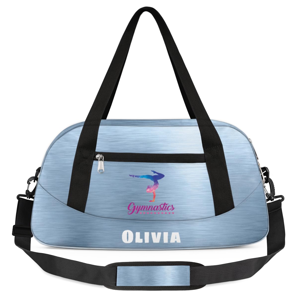 Custom Personalized Kids Duffel Bag for Dance, Cheerleading & Travel - Cute Purple & Multicolor Overnight Bag (620) | Perfect for Sleepovers, Gym Class & Weekend Getaways