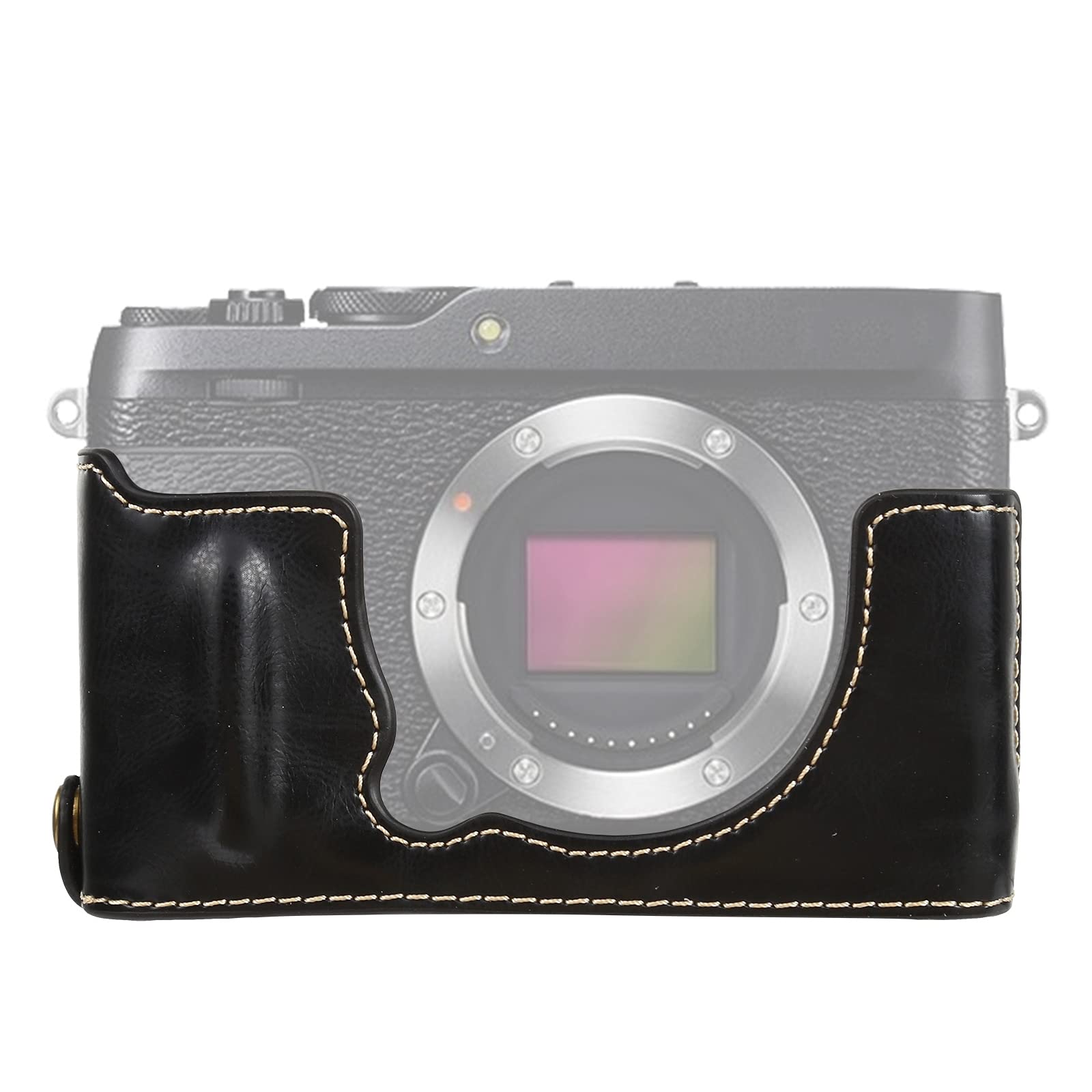 Premium PU Leather Camera Half Case with 1/4 Inch Thread - Compatible with FUJIFILM XE4 | Durable Camera Accessory for Travel & Street Photography