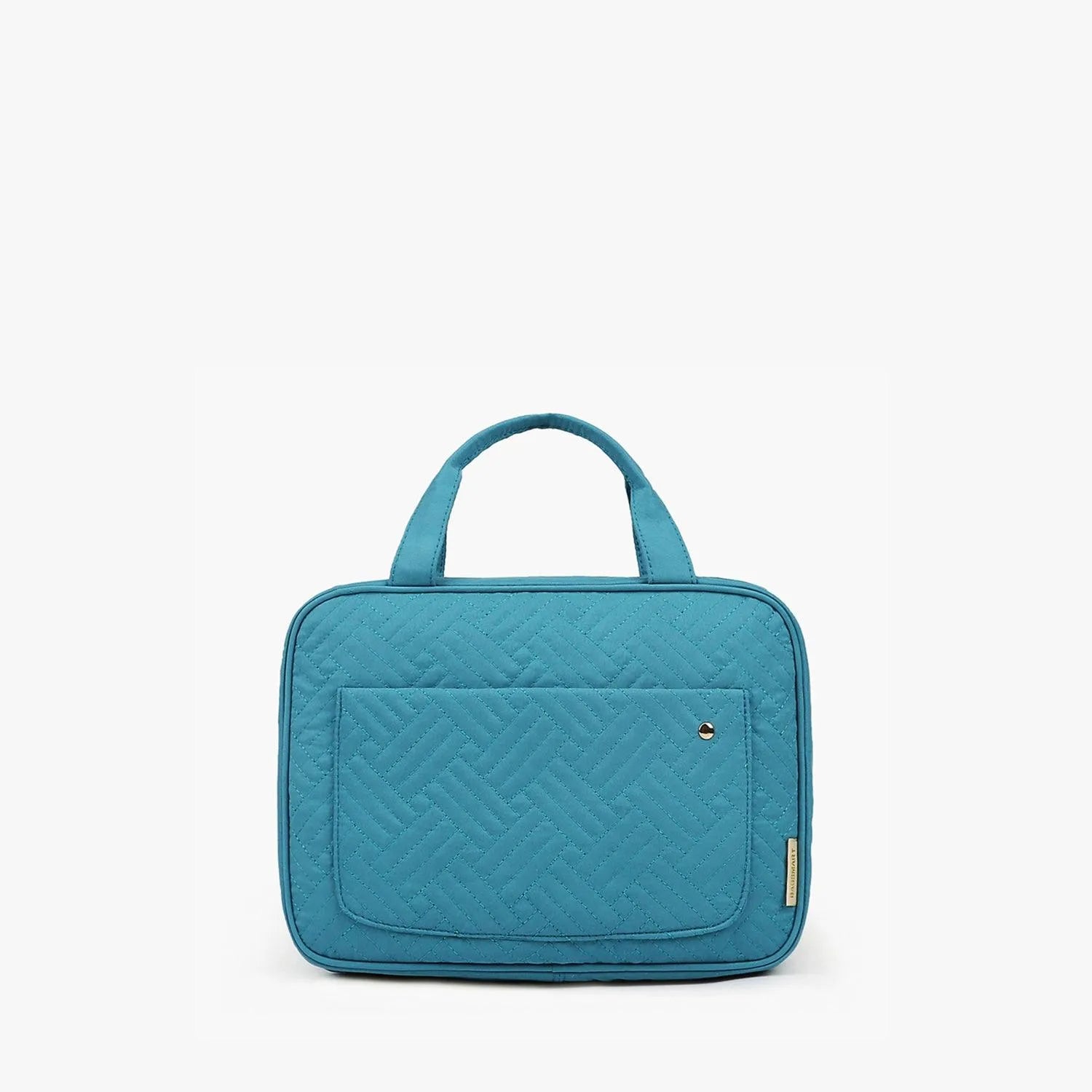 Bonchemin Teal Space Saving Toiletry Bag for Travel, Gym & Camping - Compact & Waterproof Cosmetic Organizer