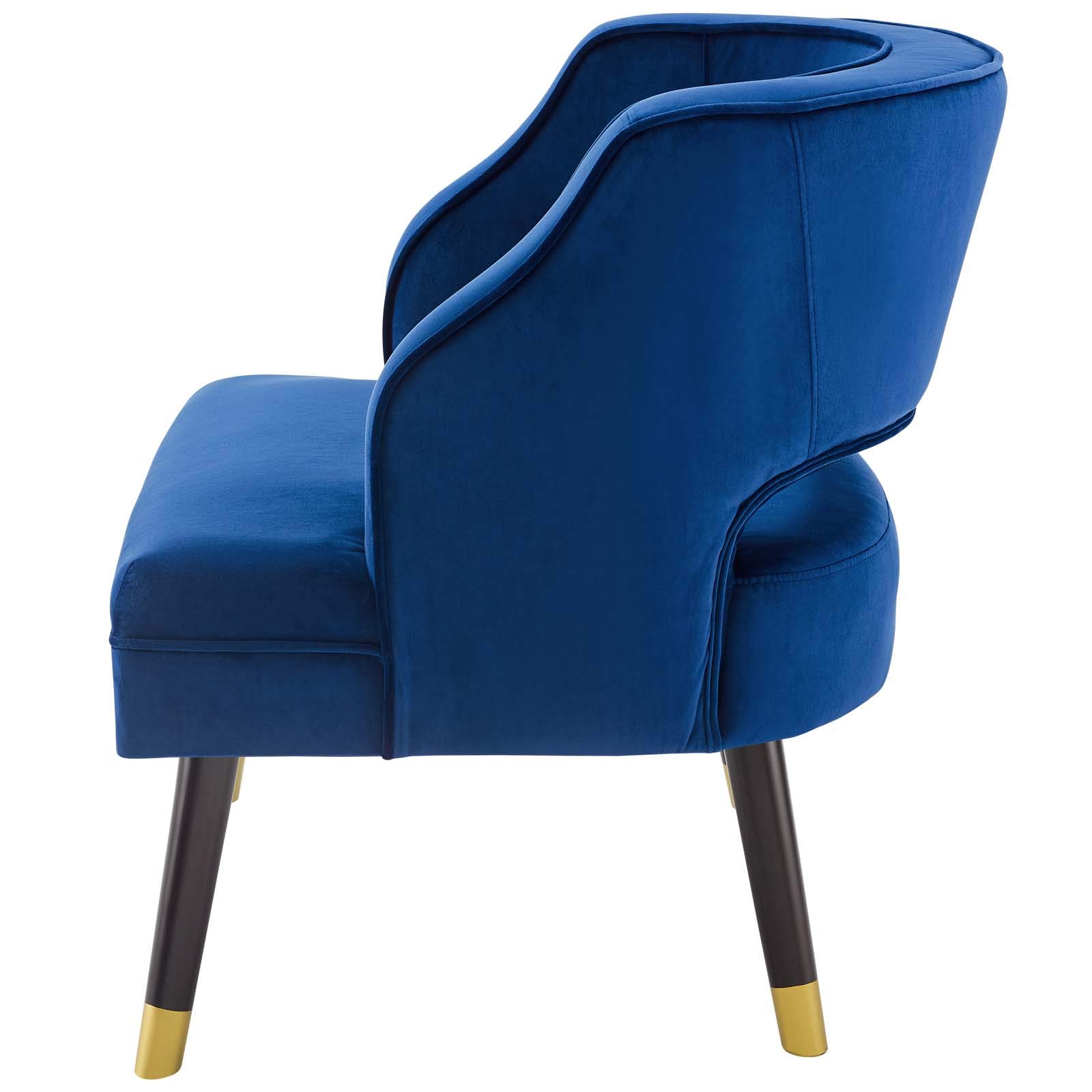 Modern Velvet Accent Armchair for Living Room - Navy Blue Lounge Side Chair, Stylish & Comfortable Seating for Home, Office, or Reading Nook