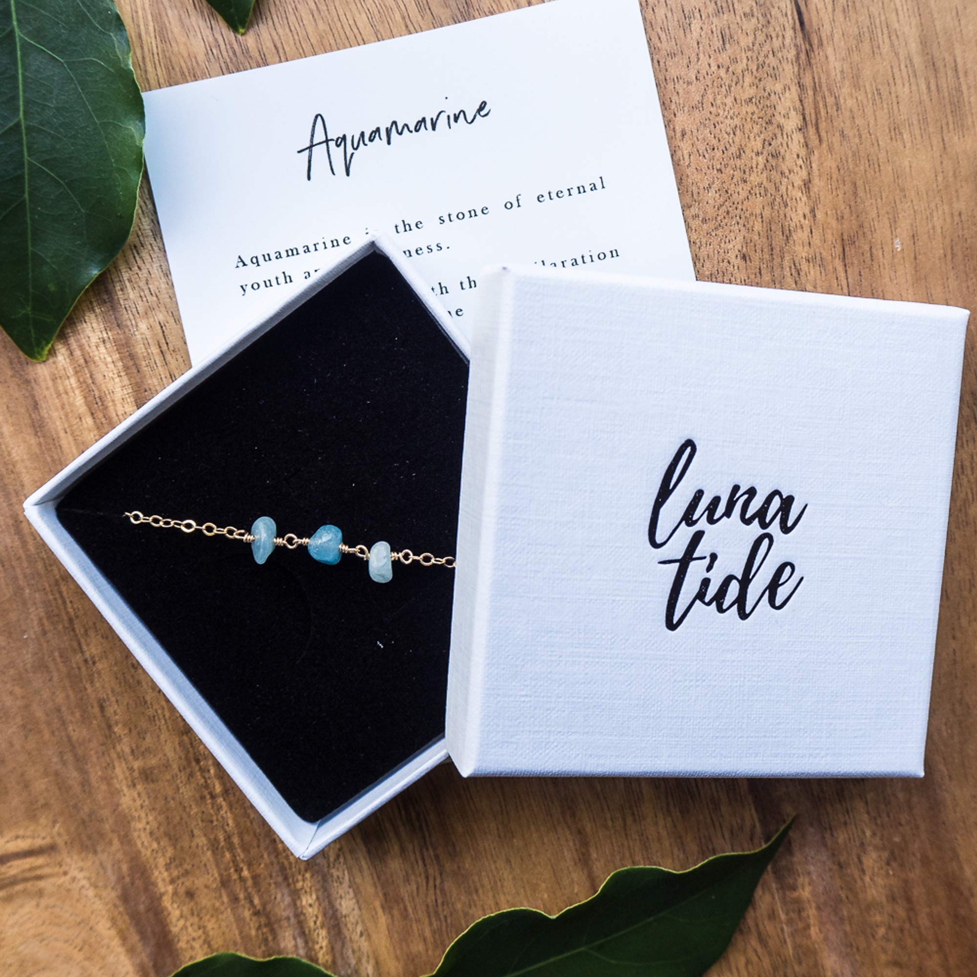 14k Gold Fill Aquamarine Beaded Chain Choker Necklace - Elegant Boho Jewelry for Women, Perfect for Weddings, Parties & Everyday Wear