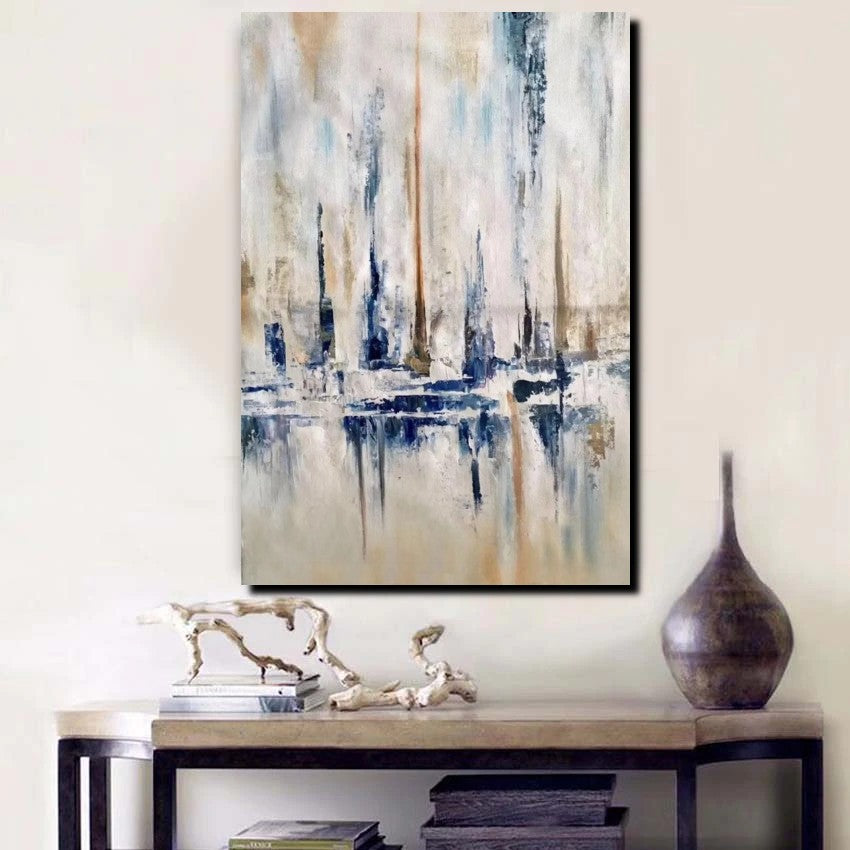Abstract Sail Boat Painting - Large Modern Acrylic Canvas Wall Art for Living Room, Contemporary Home Decor | Perfect for Coastal, Nautical & Beach House Decor