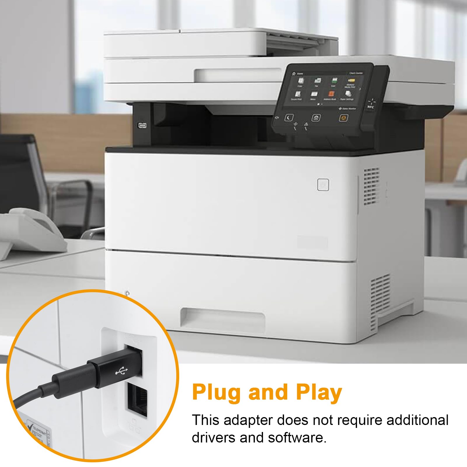 USB C Female to USB B Male Adapter (2 Pack) - Type C to Printer Cable Converter for Data Sync - Compatible with Printers, MIDI Keyboards, Electric Pianos - Perfect for Office, Studio & Home Use