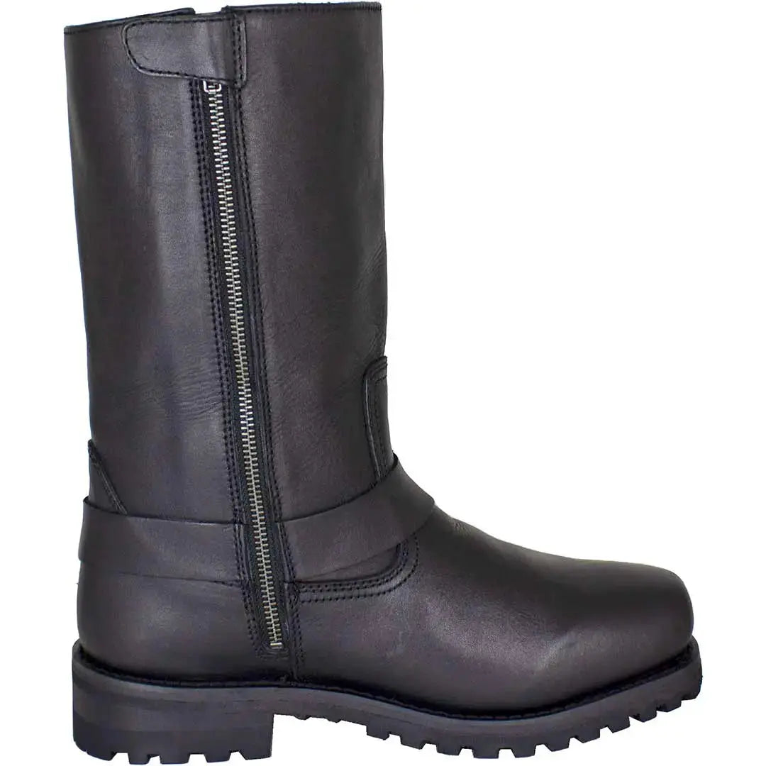 Open Road Men's Harness Motorcycle Boots - Durable Leather Biker Boots for Riding & Cruising - Perfect for Motorcycle Enthusiasts & Road Trips