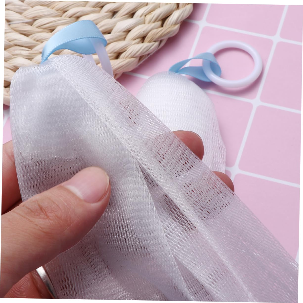 5 Pack Handmade Soap Net with Bubble Maker for Gentle Face Cleansing - Soft Rope Soap Bag for Shower, Bath & Travel