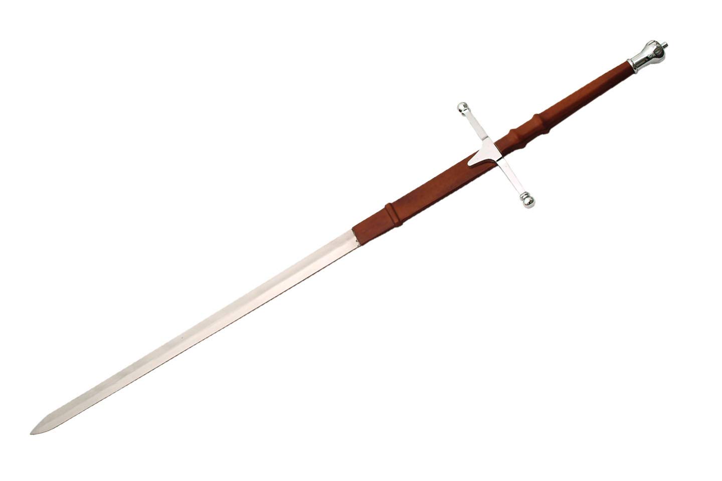 William Wallace Sword - Authentic Silver Medieval Scottish Claymore Replica for Collectors, Cosplay, and Historical Reenactment