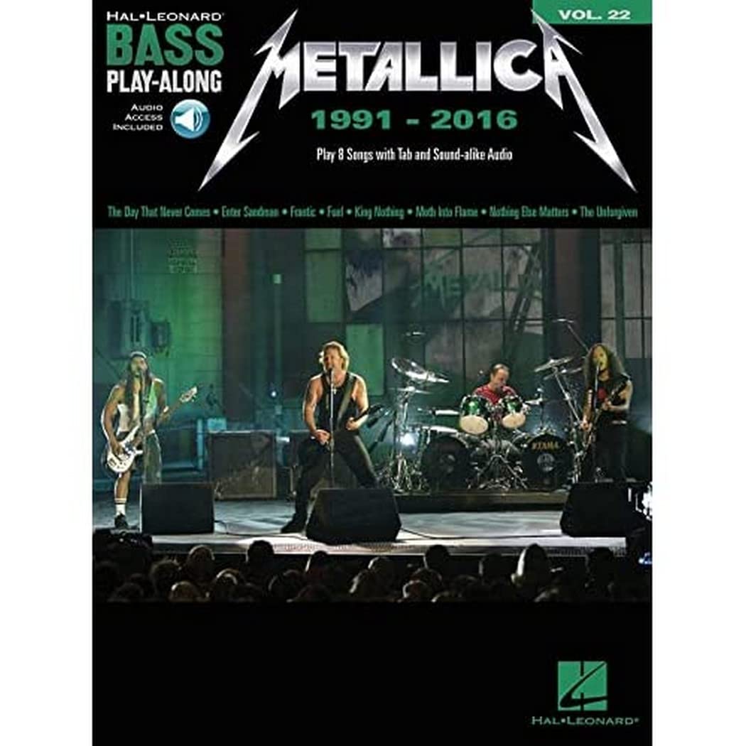 Metallica Bass Play-Along Book 1991-2016 - Volume 22 | Hal Leonard Bass Guitar Sheet Music with Online Audio | Perfect for Metal Bassists & Home Practice