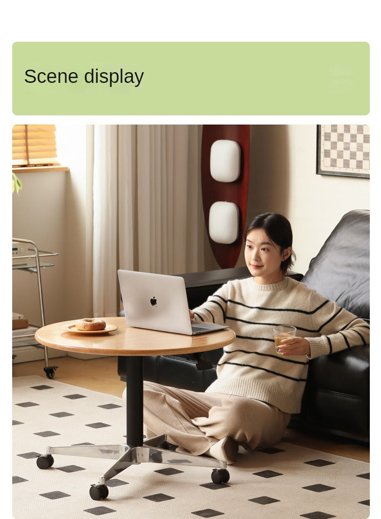 Solid Wood Lift-Top Side Table - Oak, Cherry, Poplar - Adjustable Height Coffee Table with Storage for Living Room, Bedroom, or Office