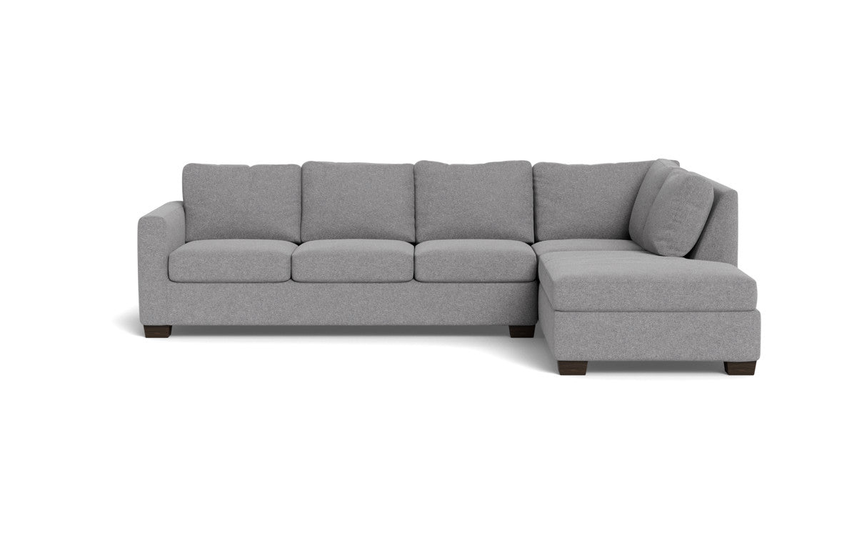 Track 121 Right Chaise Sleeper Sectional Sofa - Modern L-Shaped Convertible Couch with Pull-Out Bed for Living Room, Guest Room & Small Spaces