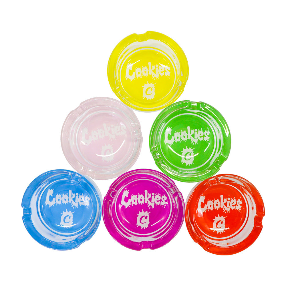 65mm Thick Glass Cookies Ashtray - Decorative Smoking Accessory for Cigars, Cigarettes & Weed | Perfect for Home, Office & Outdoor Use