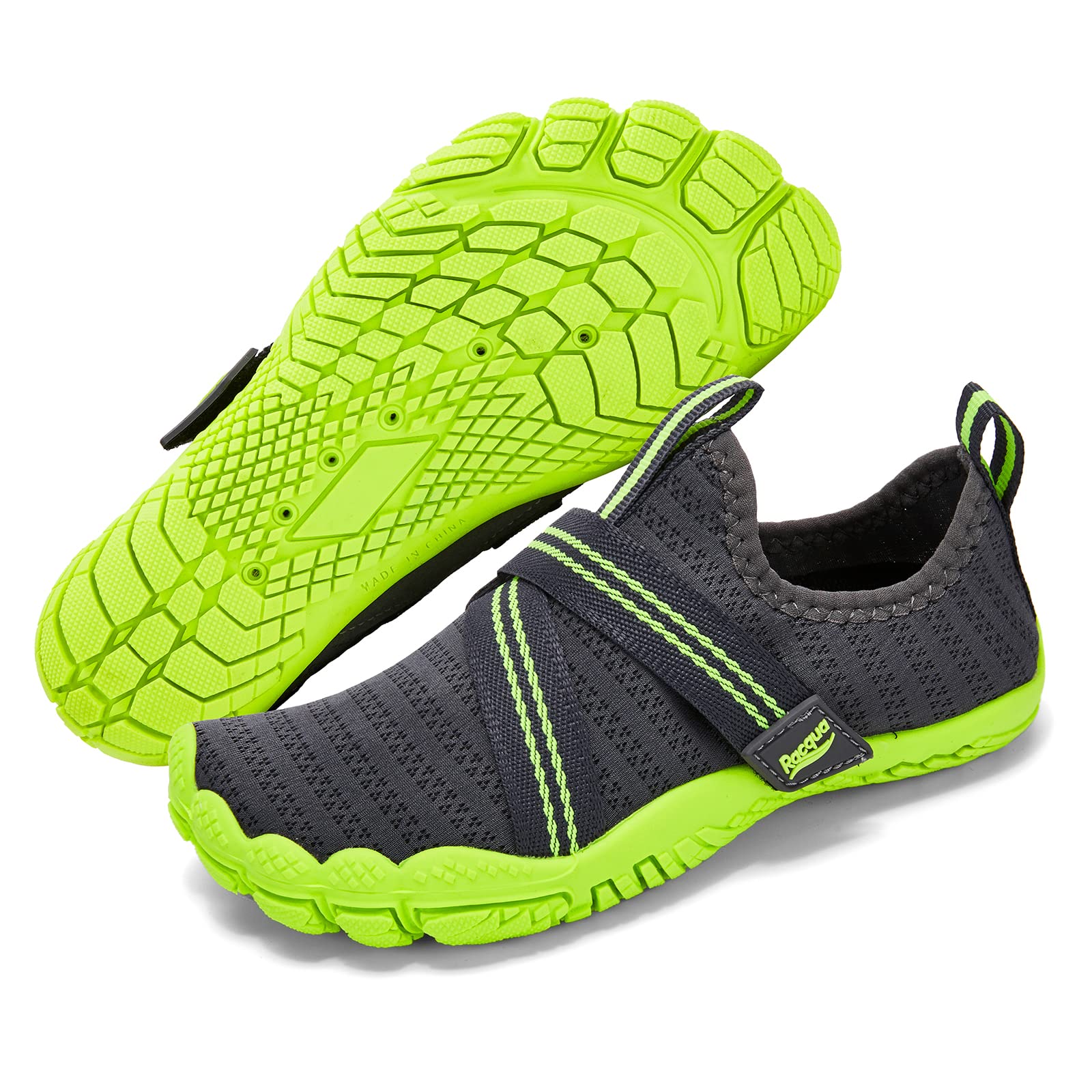 **Racqua Kids Quick-Dry Webbing Water Shoes for Boys & Girls - Lightweight Aqua Shoes for Beach, Pool, and Outdoor Activities (Toddler & Youth Sizes)**