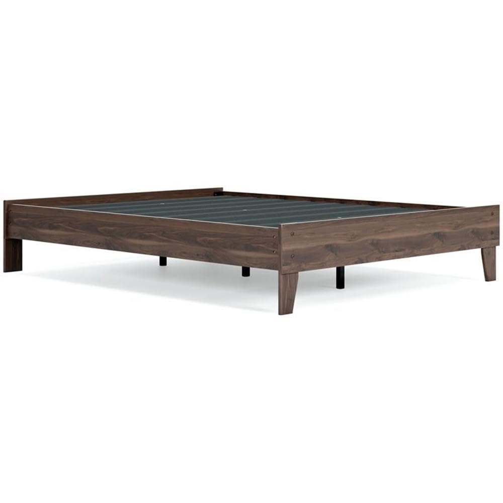 Home Square 2-Piece Queen Bedroom Set with Upholstered Headboard & Sturdy Platform Bed in Rich Mocha Finish - Perfect for Modern Master Bedrooms & Guest Rooms