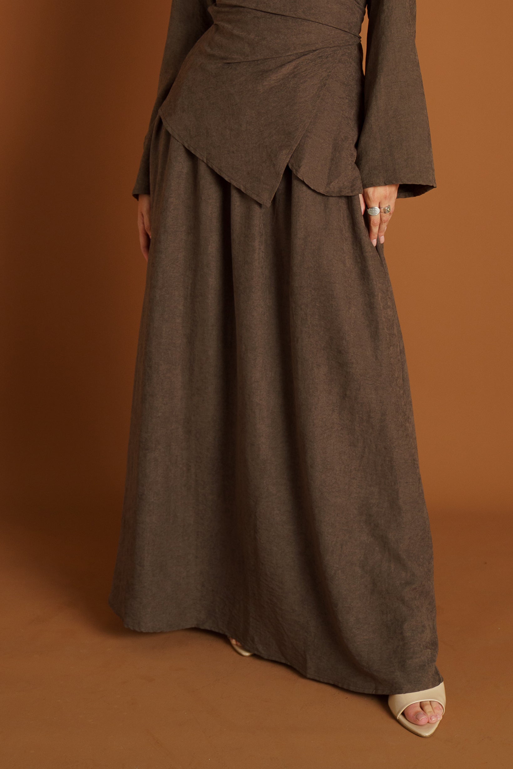 Runway Wilma Skirt - Women's High Waisted A-Line Midi Skirt with Pockets | Perfect for Work, Date Night & Casual Outfits