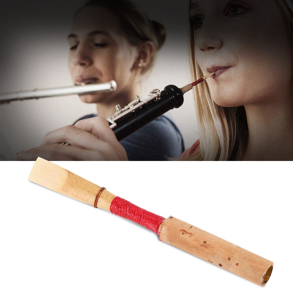 Premium Handmade Bamboo Oboe Reeds - Medium Soft Strength (Pack of 5) with Transparent Storage Case | Professional Quality Oboe Accessories for Beginners | Perfect for Practice, Performances & Music Classes