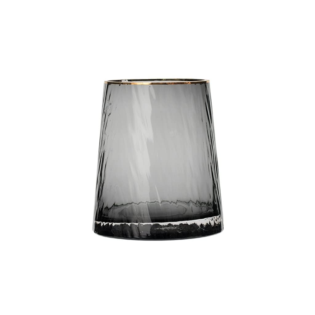 SSDD Transparent Glass Vase for Flower Arrangement, Hydroponic Plant Container, Lily Decor - 15.6cm Gray | Perfect for Home Decor, Wedding Centerpieces & Office Desk Plants
