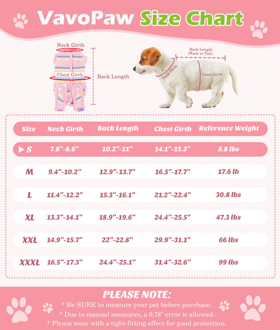 Dog Surgery Recovery Suit - Post-Surgical Onesie for Male & Female Dogs - Soft Cone Alternative for Abdominal Wounds & Skin Care - Comfortable Pet Bodysuit (Pink) - Ideal for Post-Op Healing & Wound Protection