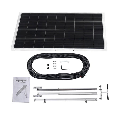 Natures Generator Lithium 3600 Solar Power Station with 2 x 100W Monocrystalline Solar Panels - Portable Solar Generator for Camping, RV, Emergency Backup & Off-Grid Power