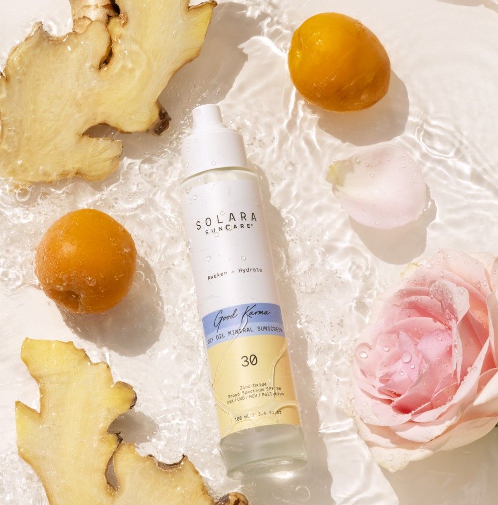 Good Karma Dry Oil Mineral Sunscreen SPF 30 - Natural Sun Protection for Face & Body | Vegan, Reef-Safe | Perfect for Beach, Swimming & Outdoor Activities