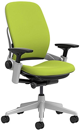Steelcase Leap Ergonomic Office Chair with Platinum Base & Standard Carpet Casters - Wasabi Green | Adjustable Lumbar Support for Home & Office Workspace | Perfect for Long Hours Sitting & Back Pain Relief