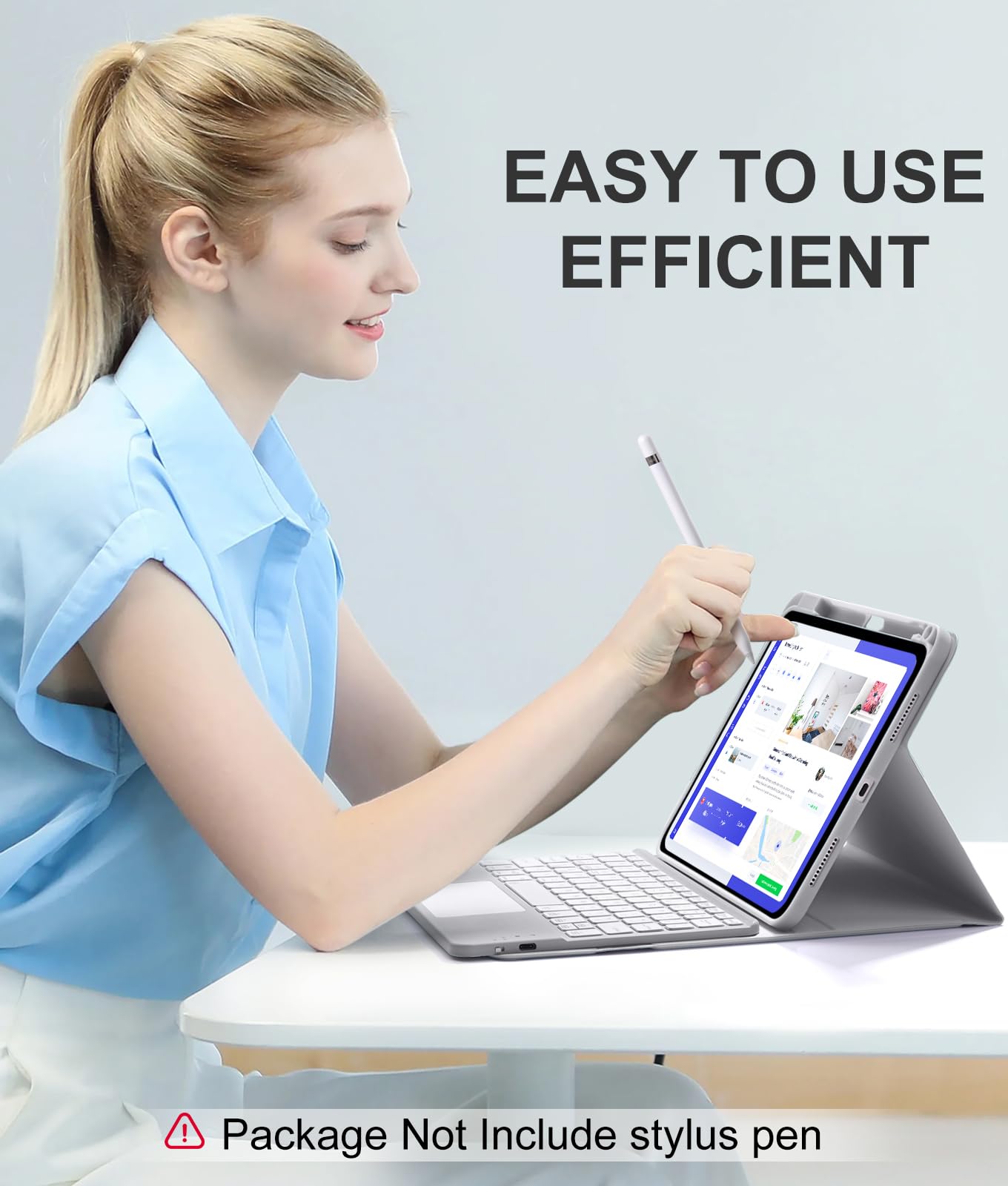 iPad 11th/10th Gen Keyboard Case - Detachable Backlit Keyboard with Multi-Touch Trackpad & Pencil Holder | Folio Cover for iPad Air 4/5 (A16) | Perfect for Work, Study & Travel (Gray)