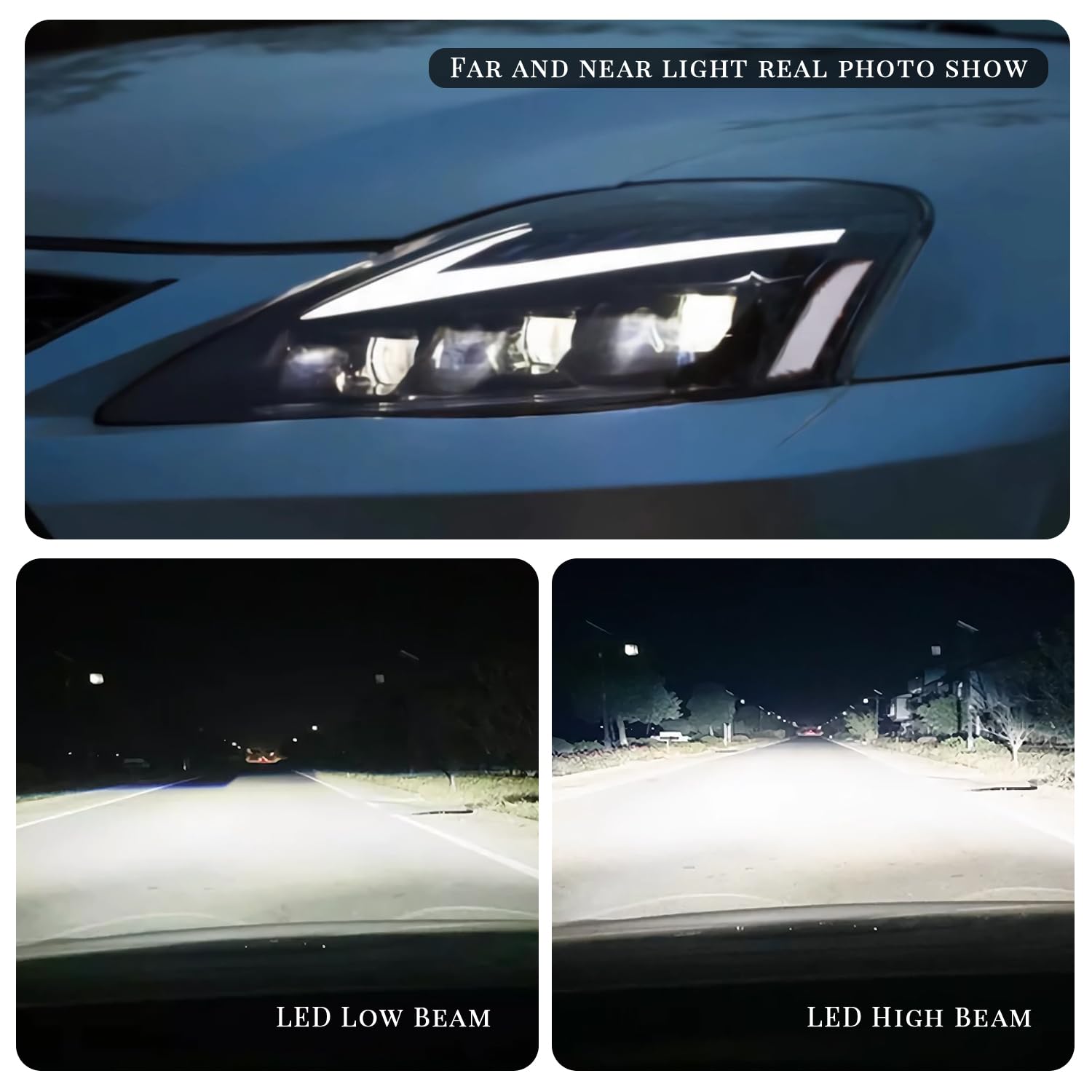 HCMOTIONZ Headlights for Lexus IS250/350 2006-2014 with DRL & Sequential Turn Signals - Perfect for Night Driving & Car Upgrades