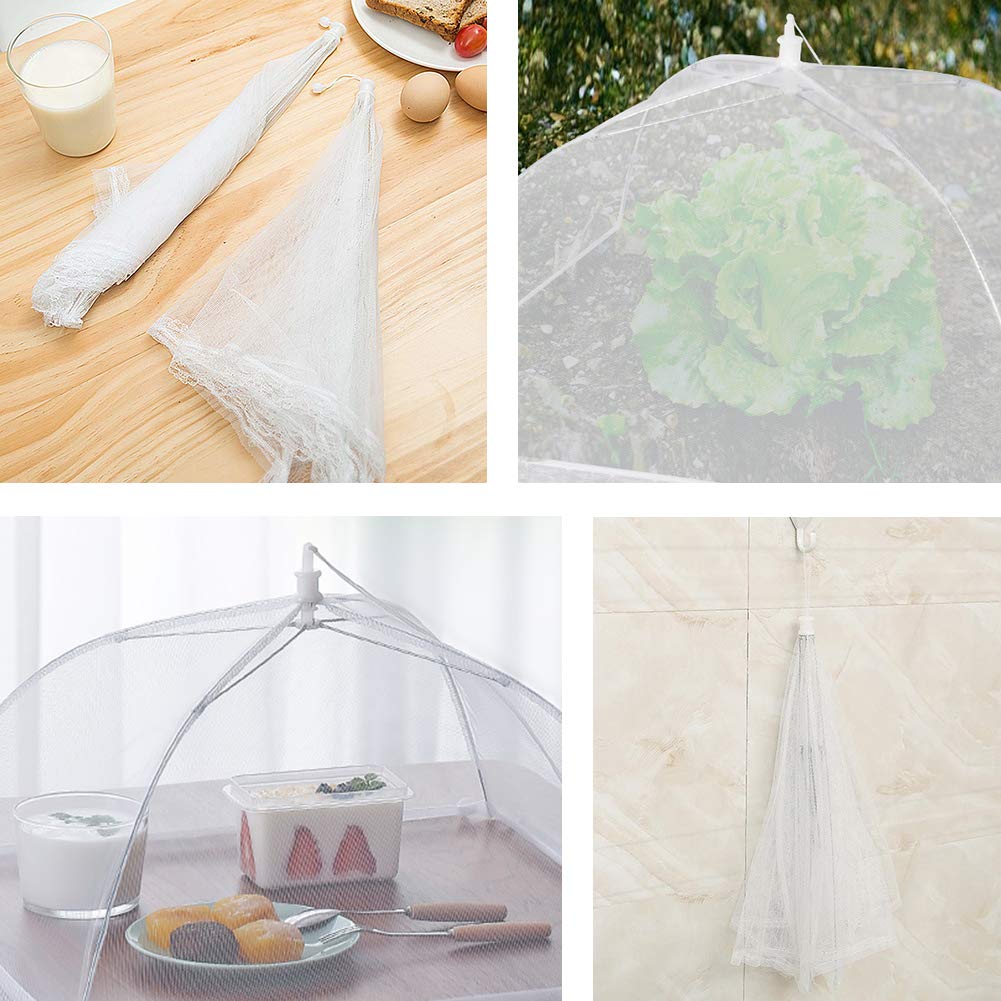 Onarway 3 Pack 14 Inch Pop Up Mesh Food Covers - Fine Fly Net for Fruit, Collapsible Screen Umbrella Tent for Outdoor Picnic, BBQ, Camping & Beach Parties - Keep Bugs Away from Food While Dining Outside