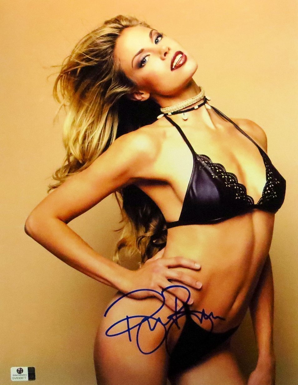 Brooke Burns Autographed 11x14 Photo - Signed Memorabilia in Sexy Black Bikini - Limited Edition Collectible for Fans & Hollywood Memorabilia Enthusiasts - Perfect for Home Theater Decor, Man Cave Display, or Celebrity Gift Idea