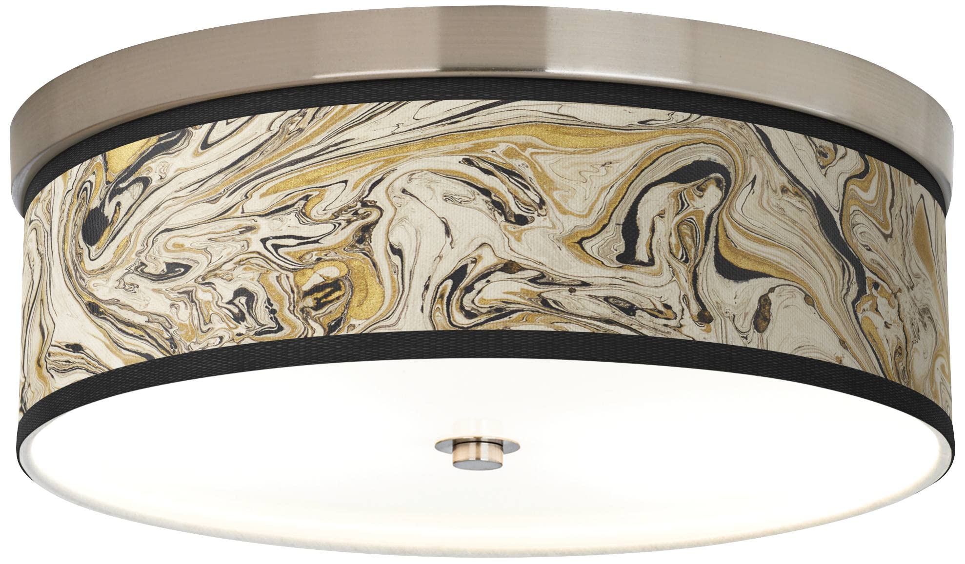 Venetian Marble Giclee Print Energy Efficient LED Ceiling Light Fixture with Fabric Shade - Perfect for Living Room, Bedroom & Dining Room Lighting