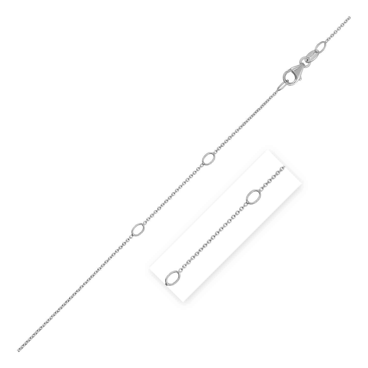 14K White Gold Adjustable Cable Chain Necklace (1.0mm) - Dainty Fine Jewelry for Women - Perfect for Layering, Everyday Wear & Gift Giving
