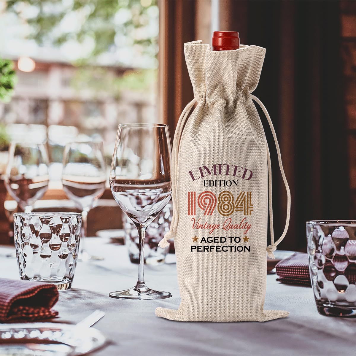 Funny 40th Birthday Wine Bag Gift for Women & Men - Party Decor