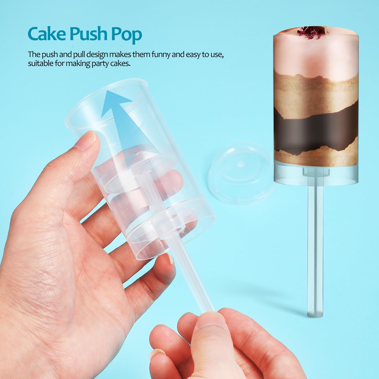 Garneck 30-Piece Clear Cake Pop Push Mold Set with Lids & Labels - Reusable Cake Pop Shooter for Ice Cream, Jelly & Desserts - Perfect for Wedding, Birthday Parties & Baking at Home