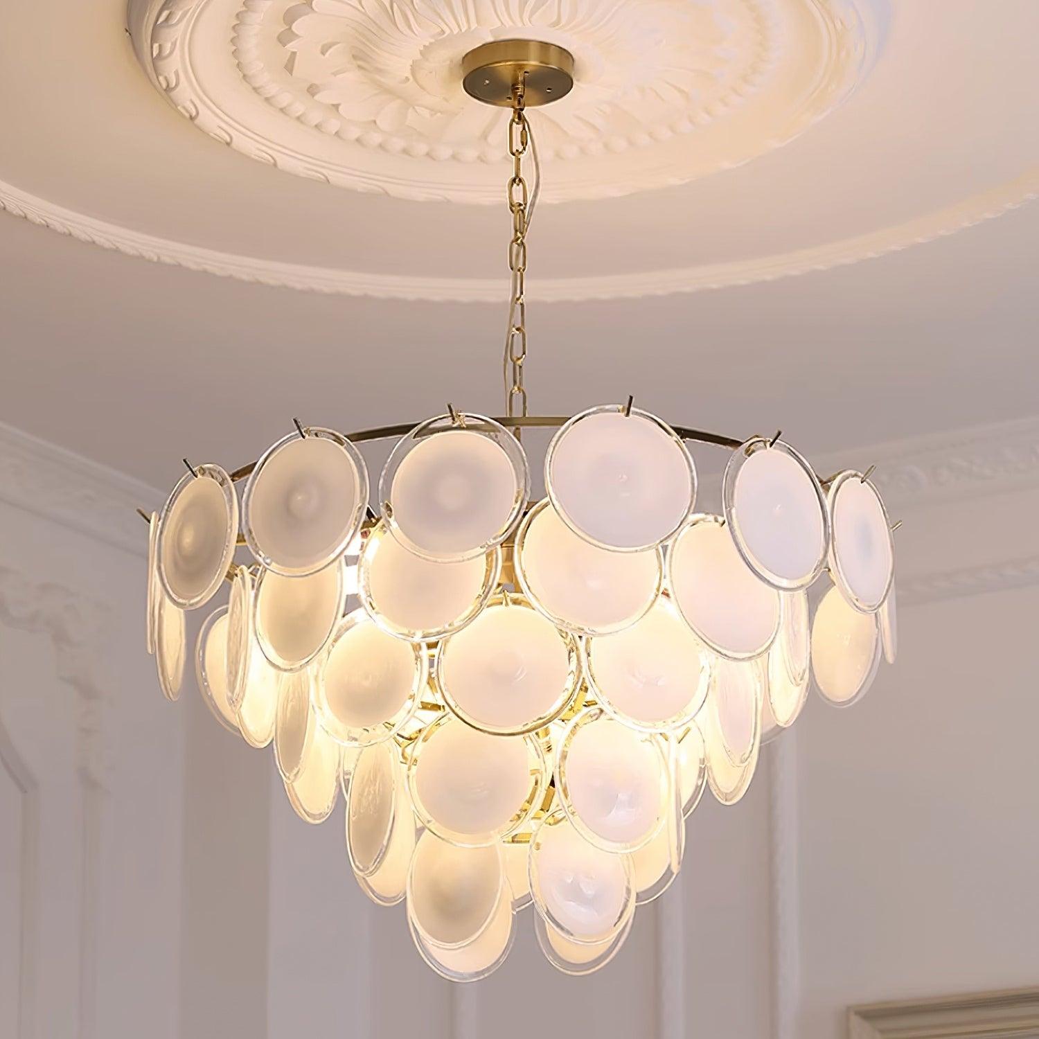 Bettina Murano Glass Chandelier - Elegant Venetian Crystal Ceiling Light Fixture for Dining Room, Living Room & Bedroom Decor