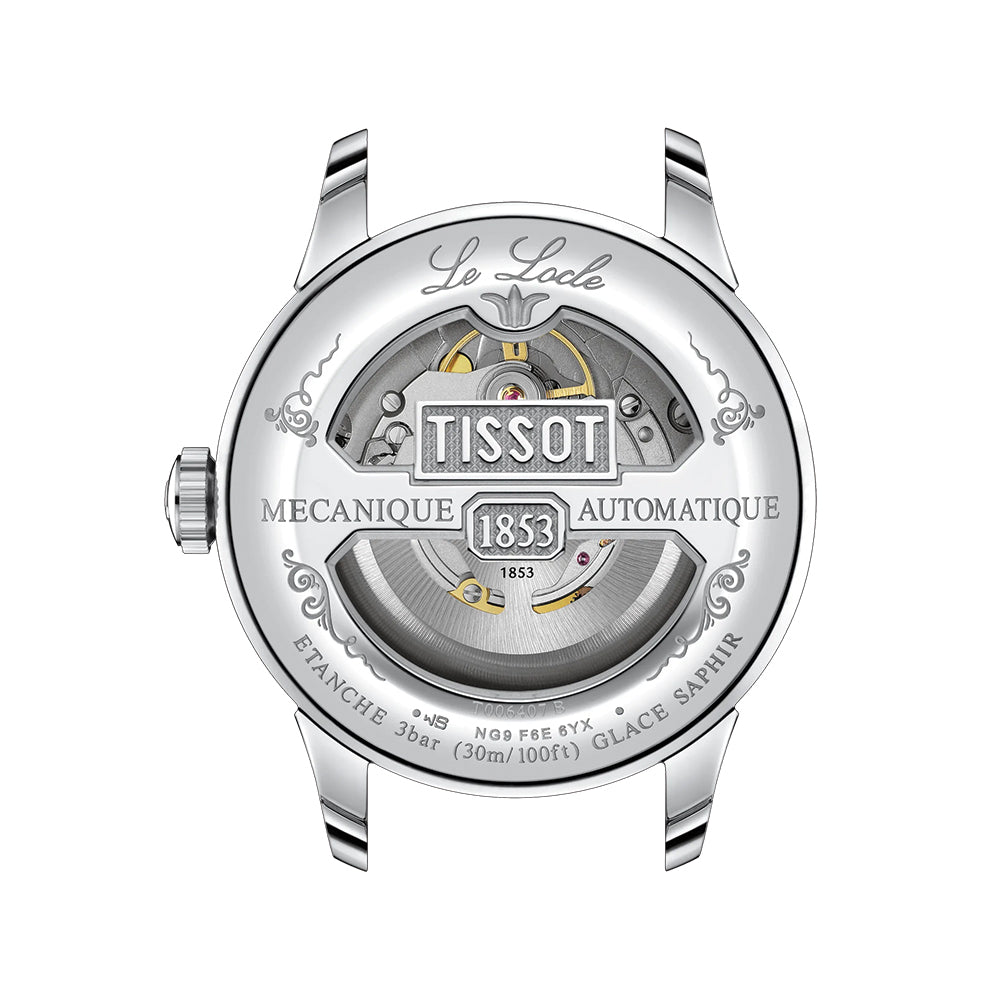 Tissot Le Locle Powermatic 80 Automatic Watch - 39.3mm Silver Dial with Gold Bezel, Stainless Steel Bracelet - Perfect for Business, Formal Events & Luxury Gifts