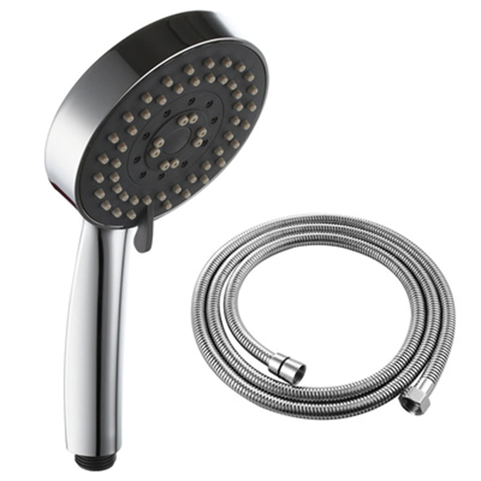 TANKE 5-Setting Handheld Shower with ON/Off Pause Switch - High Pressure ABS Shower Head with 1.5M Stainless Steel Hose, Chrome Finish - Perfect for Bathroom, Spa, and Pet Washing