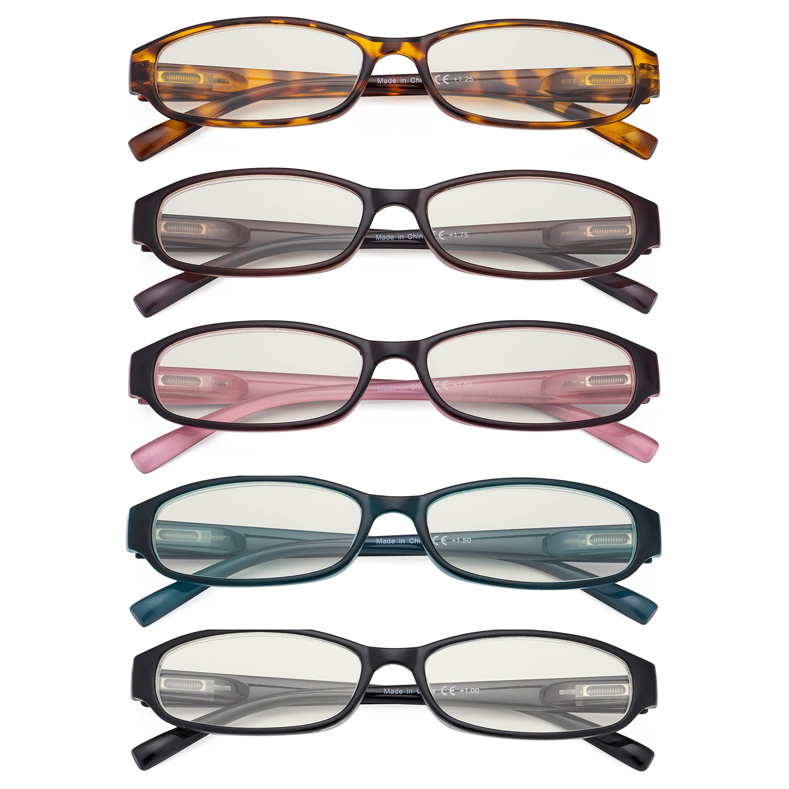 Eyekepper 5 Pack Blue Light Blocking Glasses for Women - Anti Eye Strain Computer Glasses +2.25 Reading Glasses - Perfect for Office Work, Gaming & Screen Time