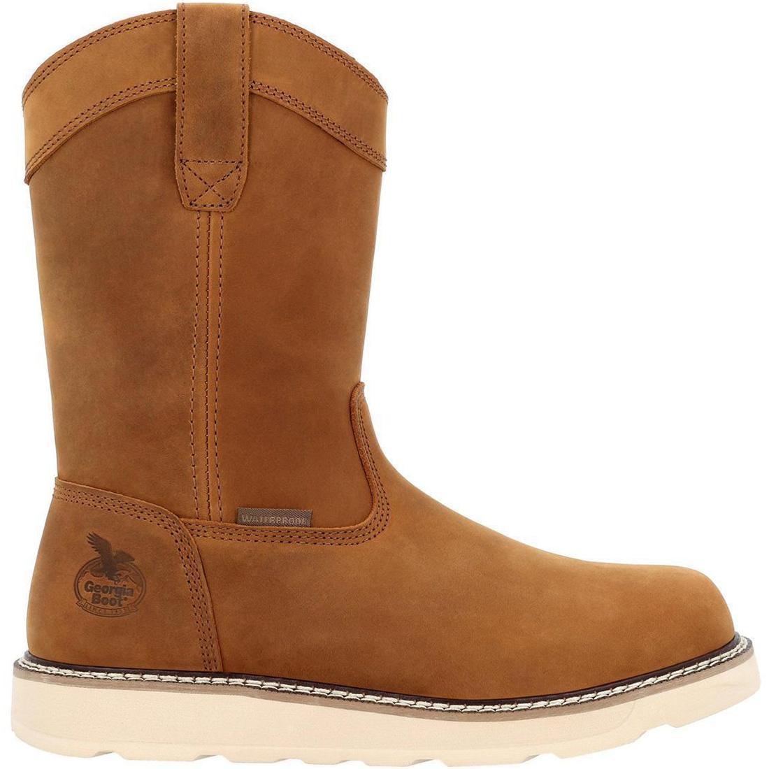 Core 37 Women's 10 Inch Waterproof Pull-On Wedge Boots - Comfortable Slip Resistant Winter Snow Boots for Outdoor Walking, Hiking & Casual Wear