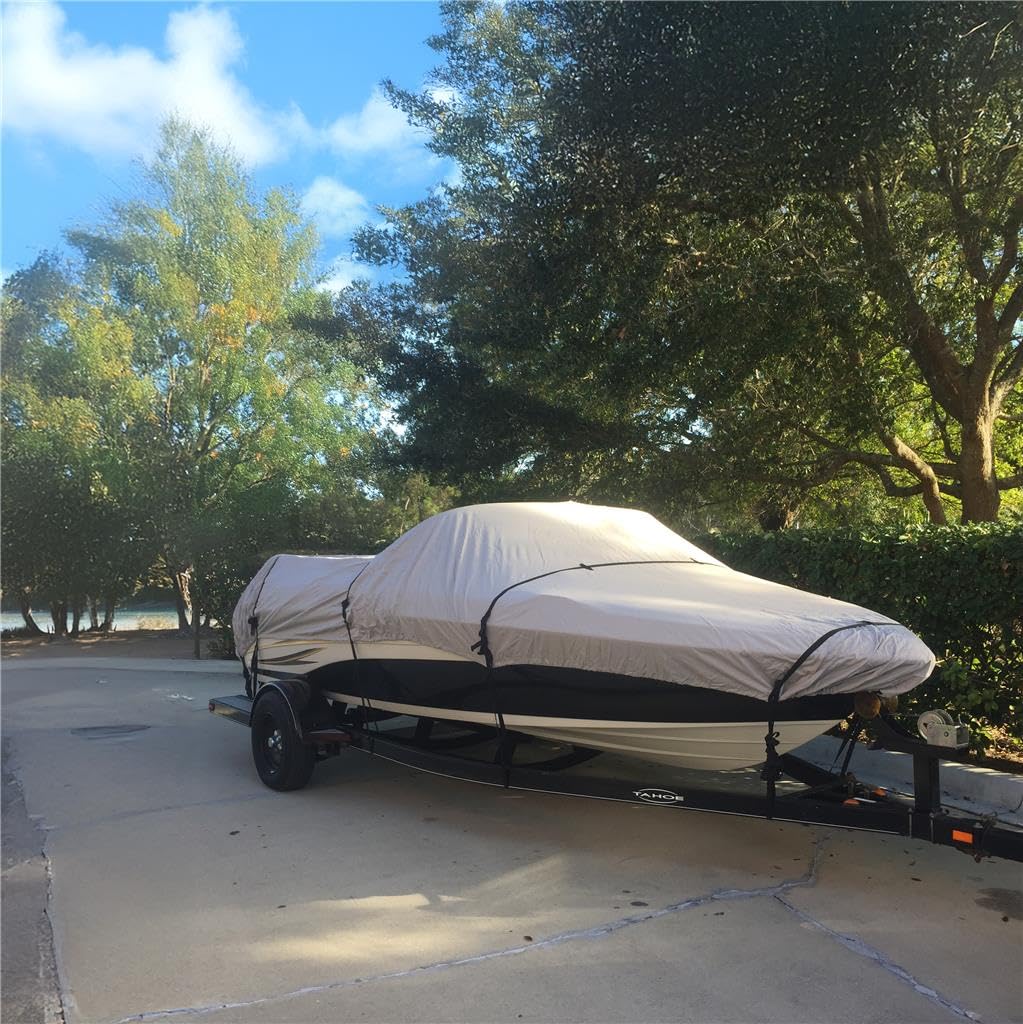 SBU Boat Cover for Lowe BASS Catcher 16 PRO (1979-1985) - Waterproof, UV-Resistant Protection for Fishing Boats | Perfect for Outdoor Storage & Marine Use
