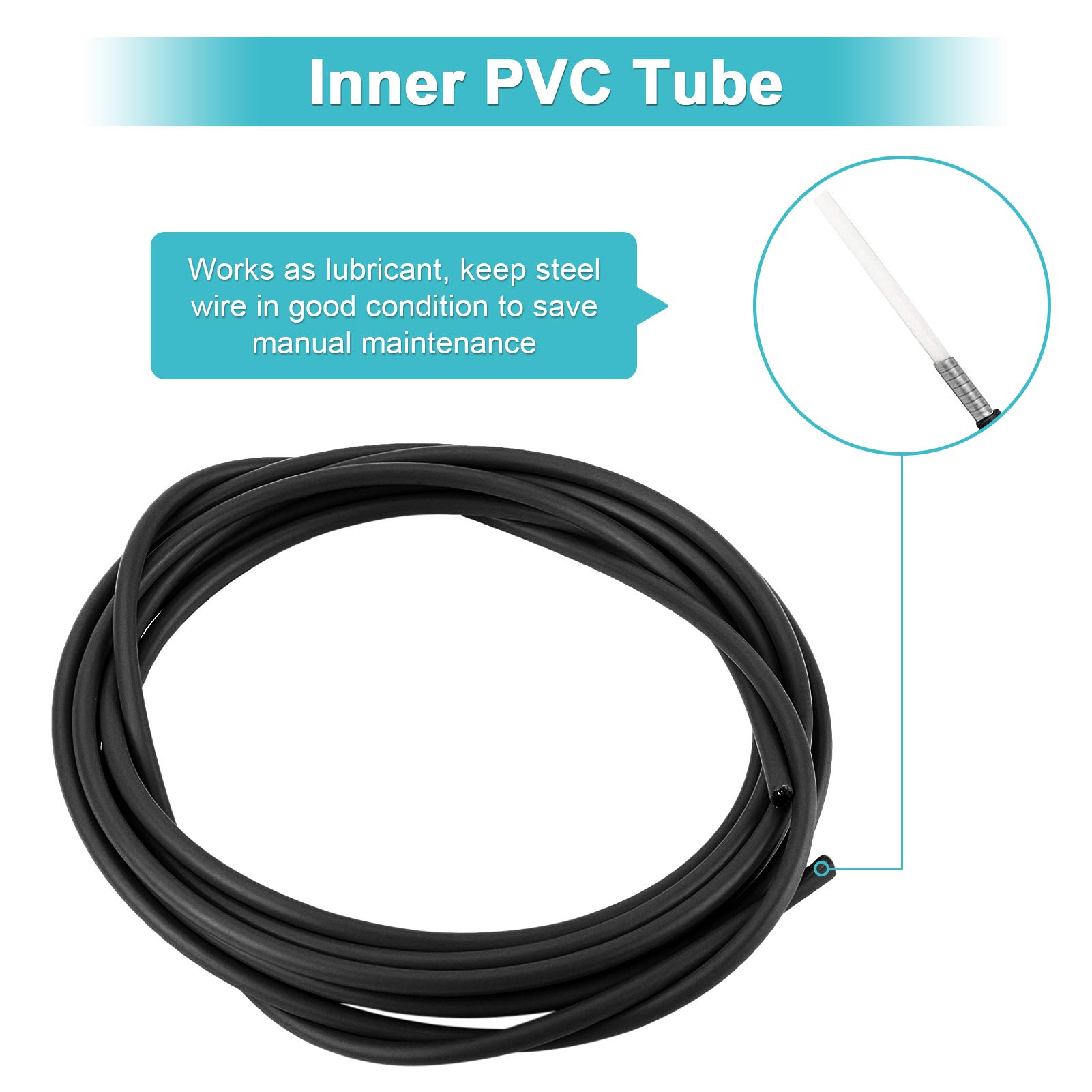 4mm Universal Bike Shifter Cable & Brake Housing - Durable Road & Mountain Bicycle Gear Cable Replacement for Smooth Shifting Performance (Ideal for Cycling, Commuting & Off-Road Adventures)