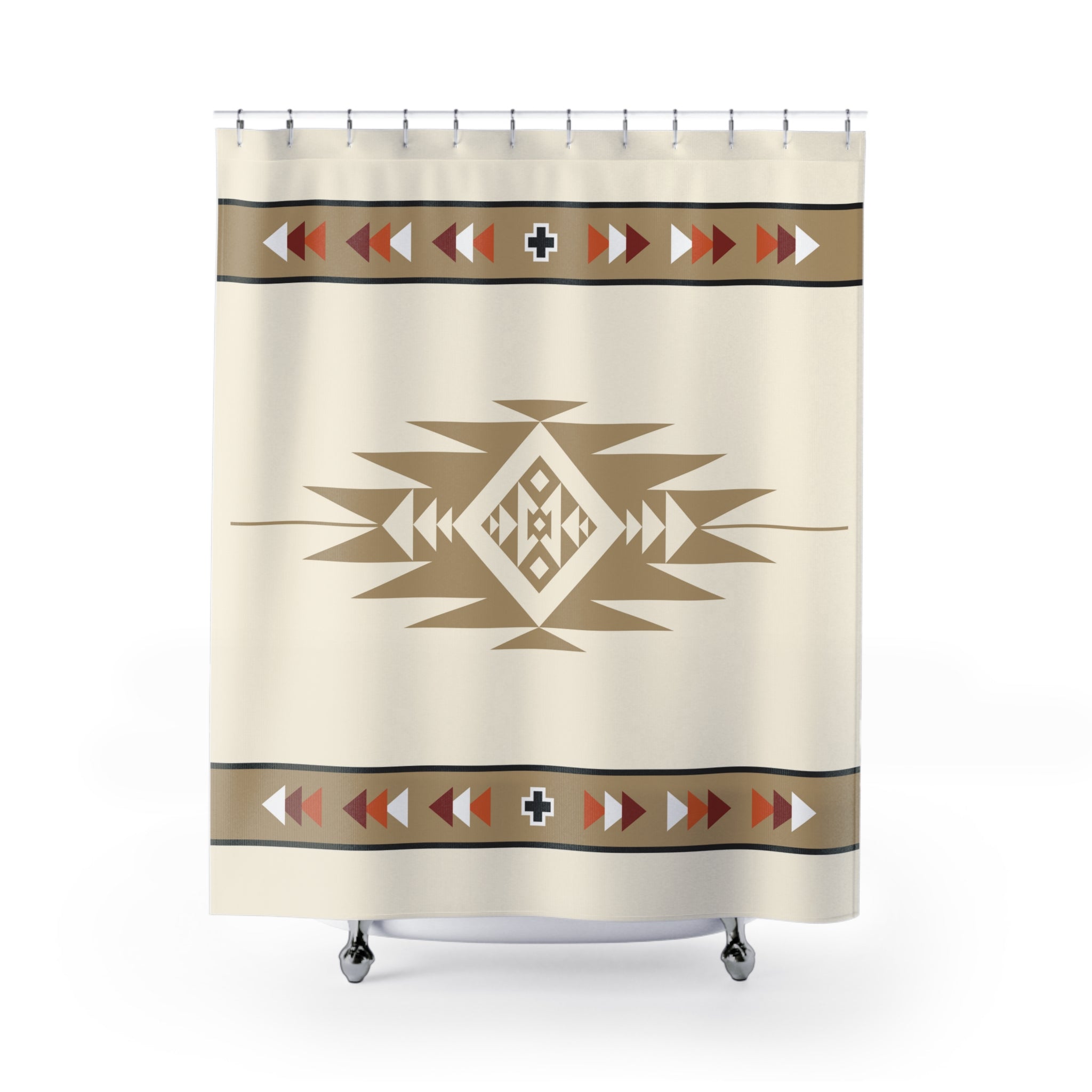 Montana Hills Southwestern Shower Curtain - Polyester Bathroom Decor for Lodge & Cabin Style - Perfect for Rustic, Western, and Farmhouse Bathrooms
