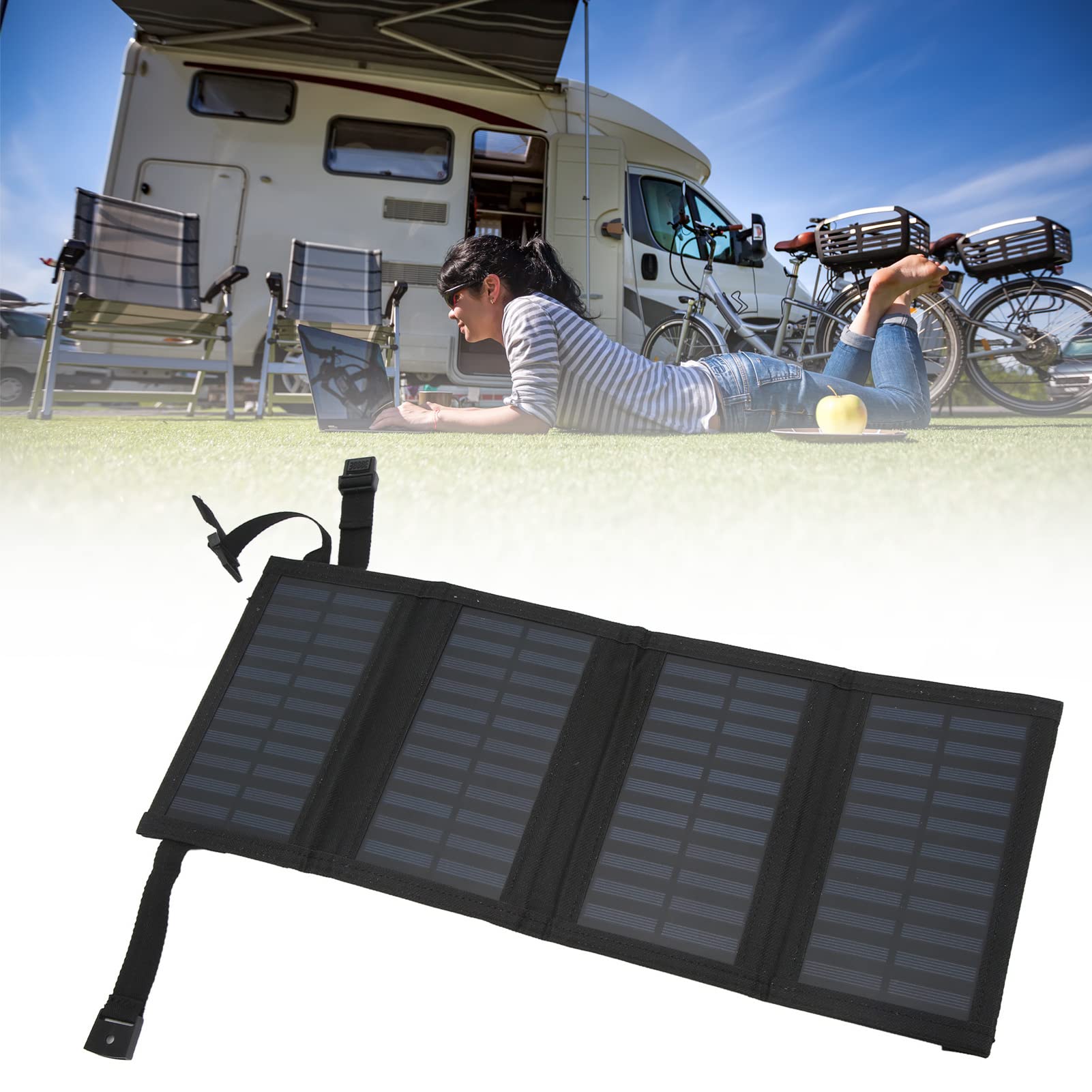 EXCLUZO 100W Foldable Solar Panel - Portable Solar Charger for Camping, Hiking, RV & Outdoor Adventures - Waterproof & Anti-Oxidation Solar Power Bank for Phones, Laptops & Devices